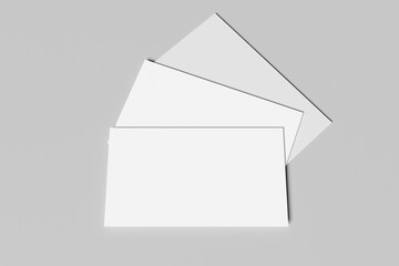 Poster - Business card blank mockup isolated 3d rendering. Gray background 