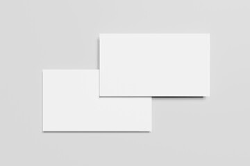 Poster - Business card blank mockup isolated 3d rendering. Gray background 