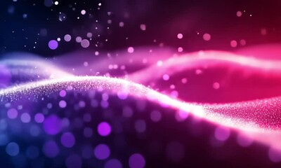 Poster - Abstract digital wave with vibrant colors and particles