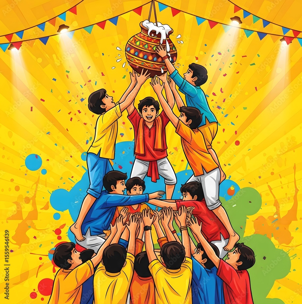 Fun Handi Dahi Handi Celebration - Janmashtami Festival Fun and Human Pyramid ...