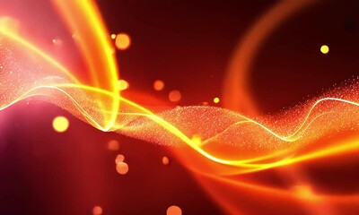 Poster - Abstract fiery energy wave