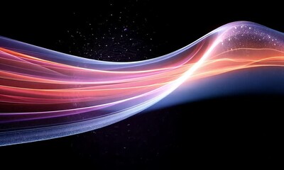 Poster - Abstract flowing lines of light
