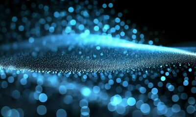 Poster - Abstract glowing blue wave pattern
