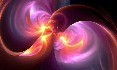 Poster - Abstract swirling forms in vibrant hues