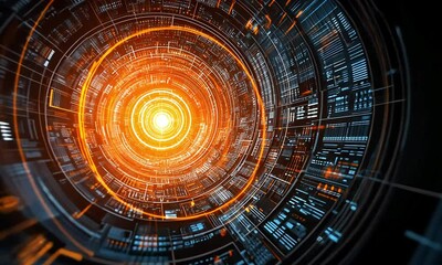 Fototapete - Circular Data Flow