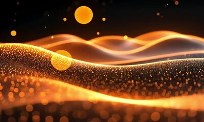 Poster - Golden Abstract Waves