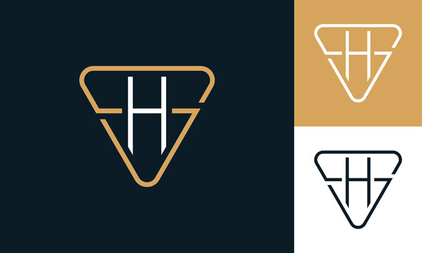 SH or HS triangle monogram logo design