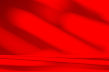 Poster - Wall interior background, studio and backdrops show products.with shadow from window color Red background for text insertion and presentation product
