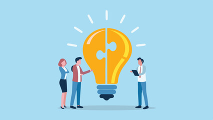 Poster - Teamwork and collaboration to generate new business ideas and solve problems