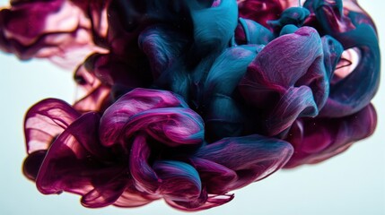 Poster - Abstract swirling colors of ink mixing in water.