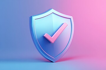 Aufkleber - Secure online payment shield with check mark symbolizing trust and safety, Shield with check mark Secure online payments or user account protection 3D render