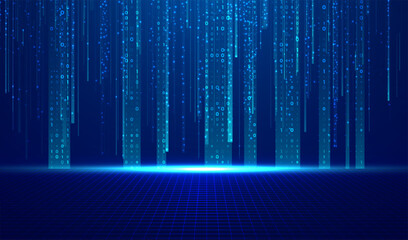 Poster - Abstract big data code representation. Modern high-tech data background. Graphic concept for your design