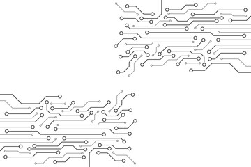 Aufkleber - Abstract digital background with technology circuit board texture. Electronic motherboard illustration. Communication and engineering concept. Vector illustration