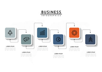 Fototapete - Vector business Presentation Connecting Steps Infographic Template