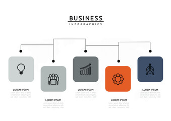 Fototapete - Vector business Presentation Connecting Steps Infographic Template