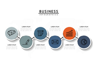 Fototapete - Vector business Presentation Connecting Steps Infographic Template