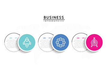 Fototapete - Vector business Presentation Connecting Steps Infographic Template