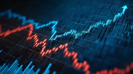 Poster - stock market investment trading graph growth.Trade business analytics graph and financial chart.