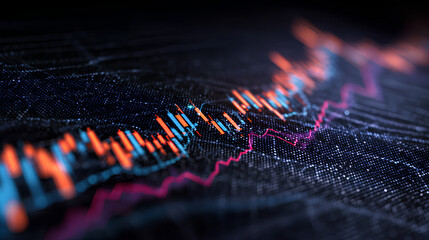 Poster - stock market investment trading graph growth.Trade business analytics graph and financial chart.