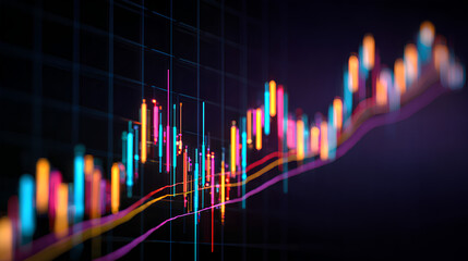Poster - stock market investment trading graph growth.Trade business analytics graph and financial chart.