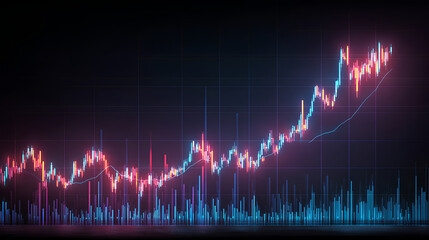 Poster - stock market investment trading graph growth.Trade business analytics graph and financial chart.