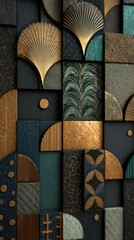 Aufkleber - Decorative geometric shapes and patterns isolated-3d-backgroung-image