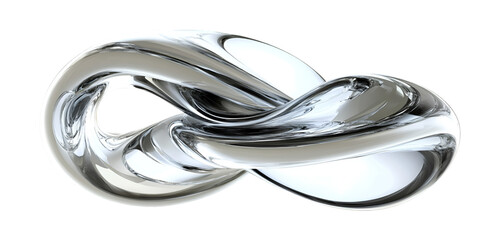 Glass Loop Reflecting Abstract Light Isolated on Transparent Background