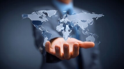 Poster - Global map displayed in a hand.