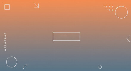 Poster - Photo of a simple abstract background features a gradient of orange and grey with minimal geometric shapes creating a modern design