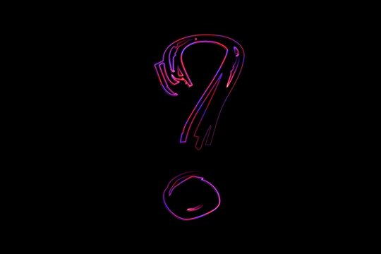 Digitally generated image of question mark