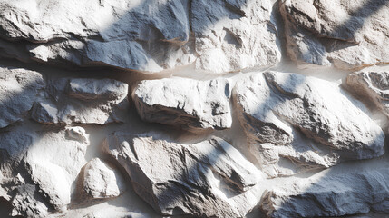 Poster - White Stone Wall Texture With Sunlight