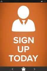 Fototapete - Vector image of Sign Up Now text with human icon