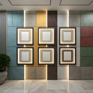 soft spotlight on square frames against a variegate