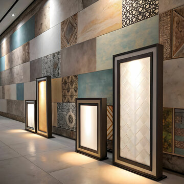 soft spotlight on square frames against a variegate