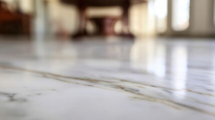 Poster - Polished white marble flooring with subtle gold veining.