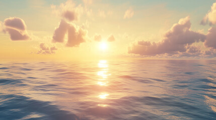 Wall Mural - sky over calm sea. beach at sunset. sea and sunny sky on horizon over calm water