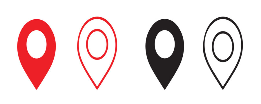 Location pin icon.Location and Map Pin Icon Set Vector Design.Location icon set.GPS location symbol collection. Flat style - stock vector.