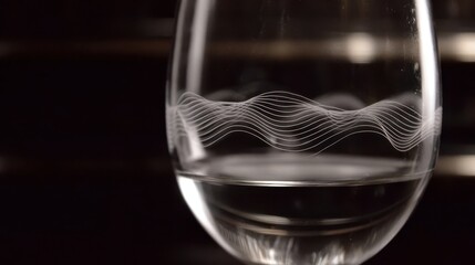 Poster - etched wave pattern on a glass goblet.