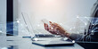 © metamorworks - Communication network concept with business people using digital devices in office
