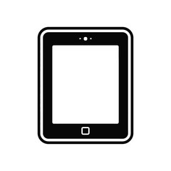 Fototapete - Black and white tablet icon with blank screen for content insertion