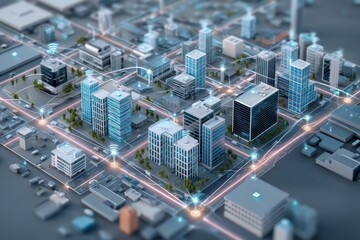 Poster - Urban development driven by AI and IoT data, contributing to smart city planning and growth.