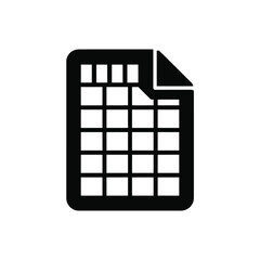 Fototapete - Spreadsheet Icon with Folded Corner in Black and White Style