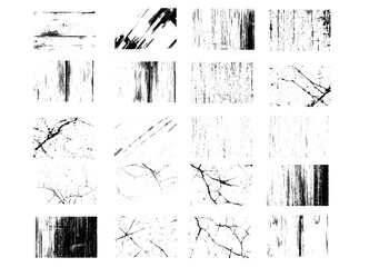 Poster - Different types of texture stamps vector collection urban grunge overlay, White background on cement floor texture, Abstract texture dust particle and dust grain on white background. 