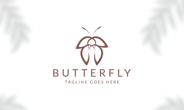 Beauty Butterfly logo. Luxury line logotype design. Universal premium butterfly symbol logotype