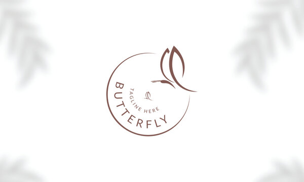 Beauty Butterfly logo. Luxury line logotype design. Universal premium butterfly symbol logotype