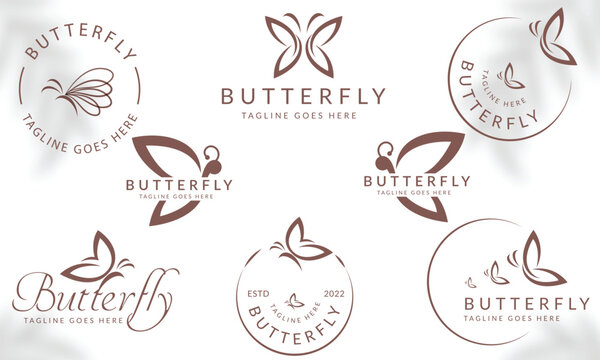 Beauty Butterfly logo. Luxury line logotype design. Universal premium butterfly symbol logotype