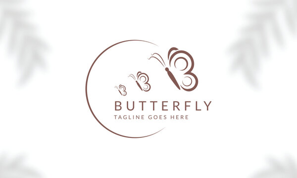Beauty Butterfly logo. Luxury line logotype design. Universal premium butterfly symbol logotype
