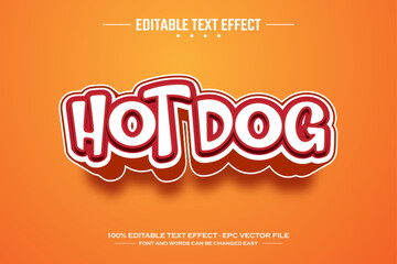 Poster - Hot dog 3D editable text effect template