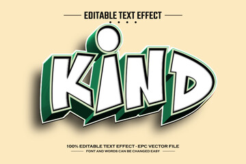 Poster - Kind 3D editable text effect template
