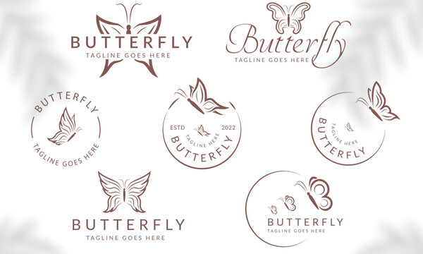 Beauty Butterfly logo. Luxury line logotype design. Universal premium butterfly symbol logotype